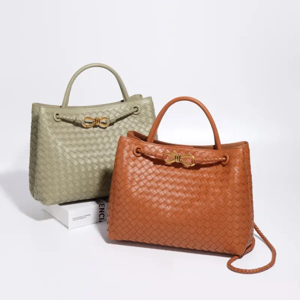 New Niche Metal Rope Buckle Bow Knot Braided Bag - Image 2