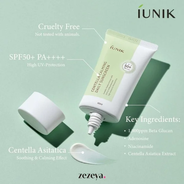 IUNIK Centella Calming Daily Sunscreen 60ml - Image 5