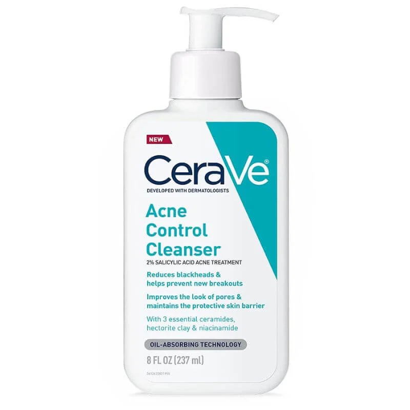 CeraVe Acne Control Face Cleanser, 2% Salicylic Acid Acne Treatment 237ml