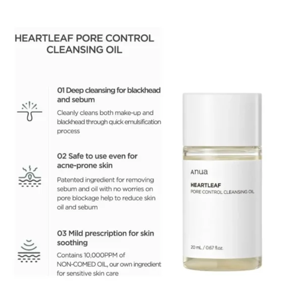 Anua Heartleaf Pore Control Cleansing Oil Mini 20ml - Image 2