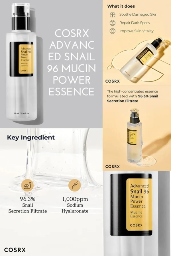 Cosrx Snail 96 Essence & Cosrx Snail 92 Cream 100ml COMBO - Image 3